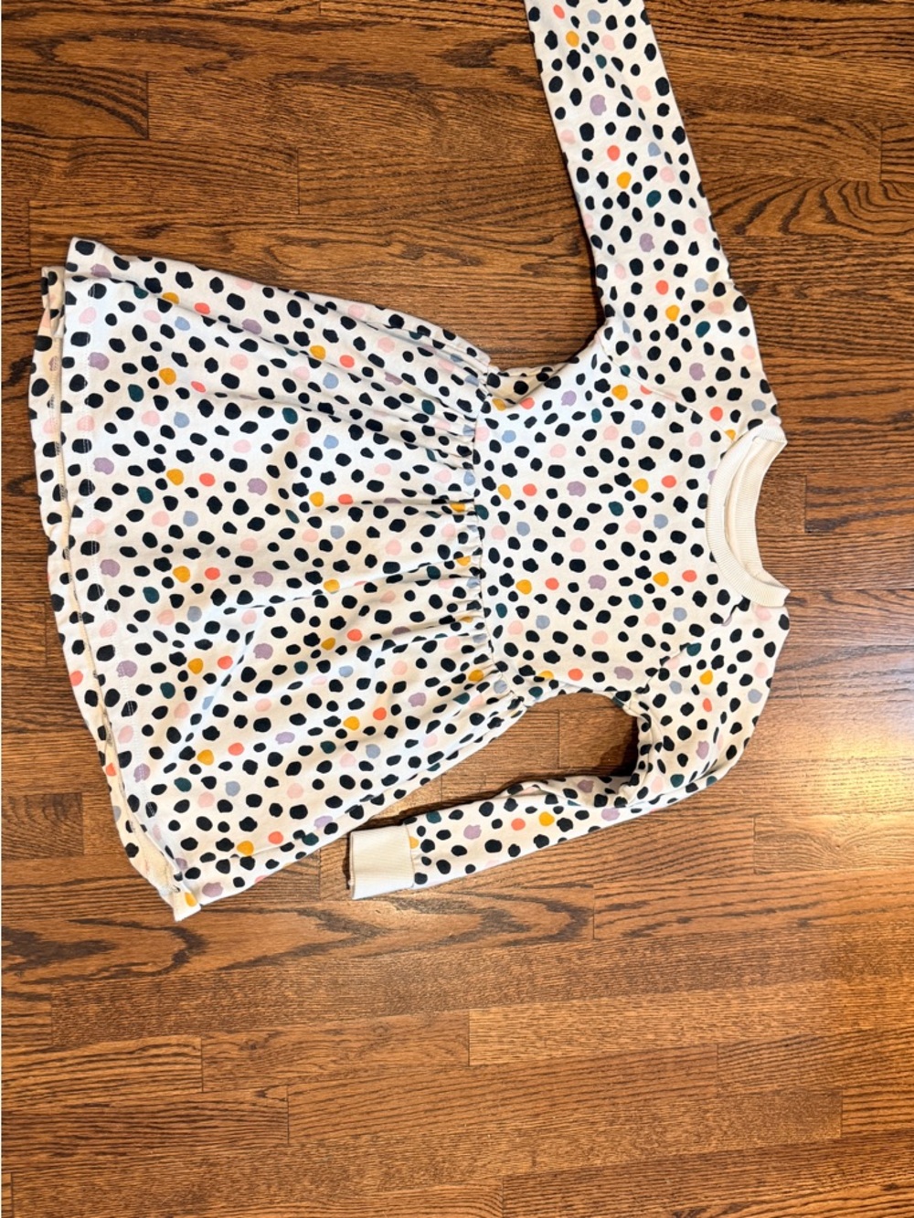 Hanna Andersson Cream Polka Dot Sweatshirt with Multicolor Dots